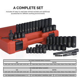 NEIKO extension bars and U-joint reach tight spots efficiently.