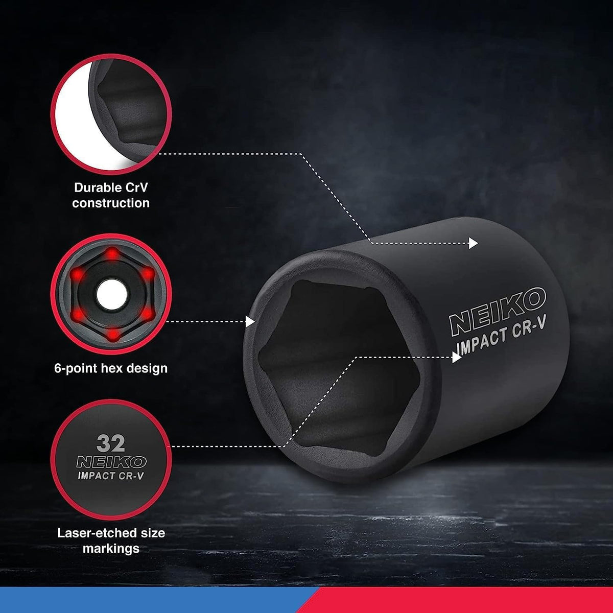 NEIKO 02447A black phosphate finish enhances durability in daily shop use