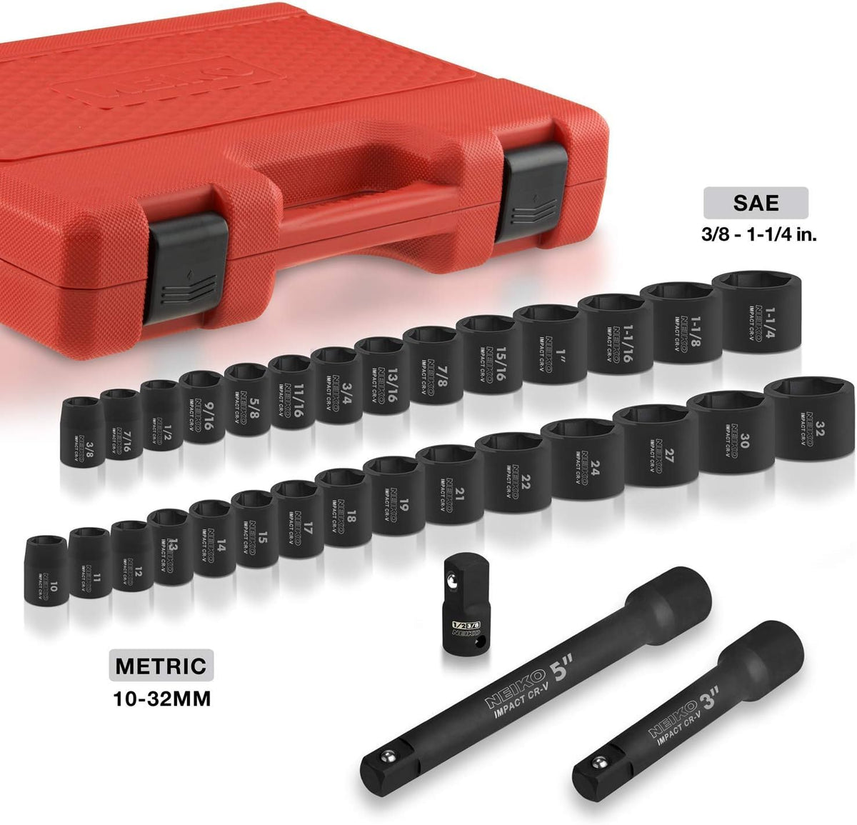 NEIKO 02447A 3 inch extension bar enabling deeper reach in tight spaces