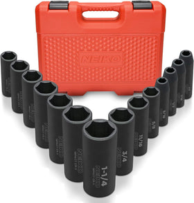 NEIKO 02476A deep socket set in a case for organized torque work