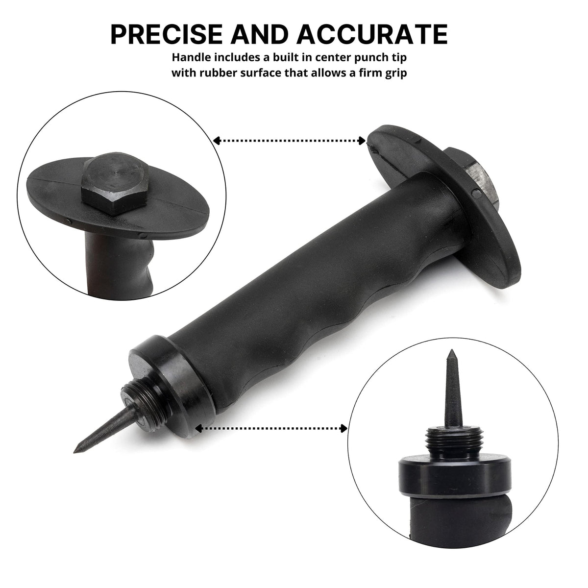 Knurled NEIKO 02604A handle provides a secure grip for controlled punching.