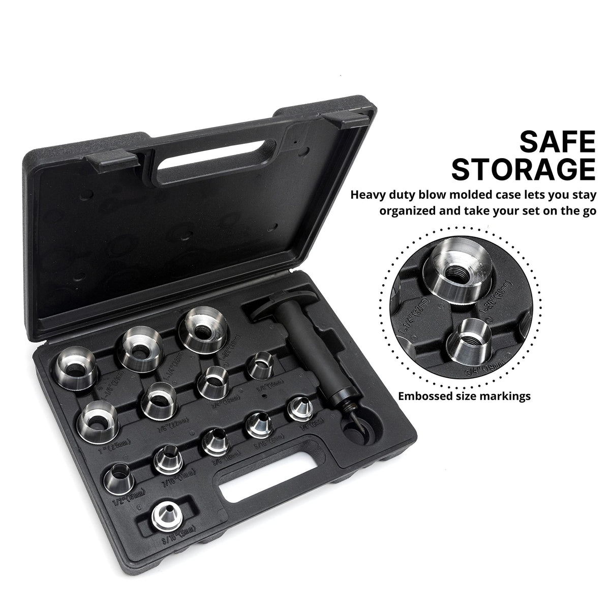 NEIKO 02604A includes 26 sizes for versatile gasket cutting and hole customization.