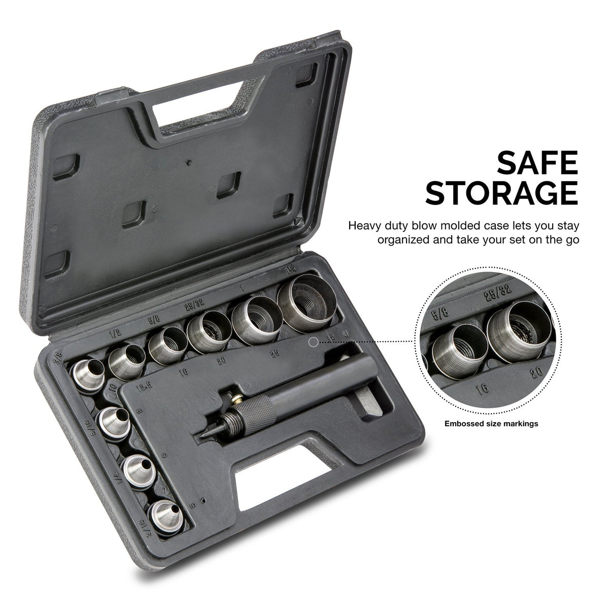 NEIKO 02614A wide hole sizes range from 3/16 in to 1-1/4 in