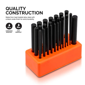 NEIKO transfer punches close-up highlights durable heat-treated alloy steel and black oxide finish
