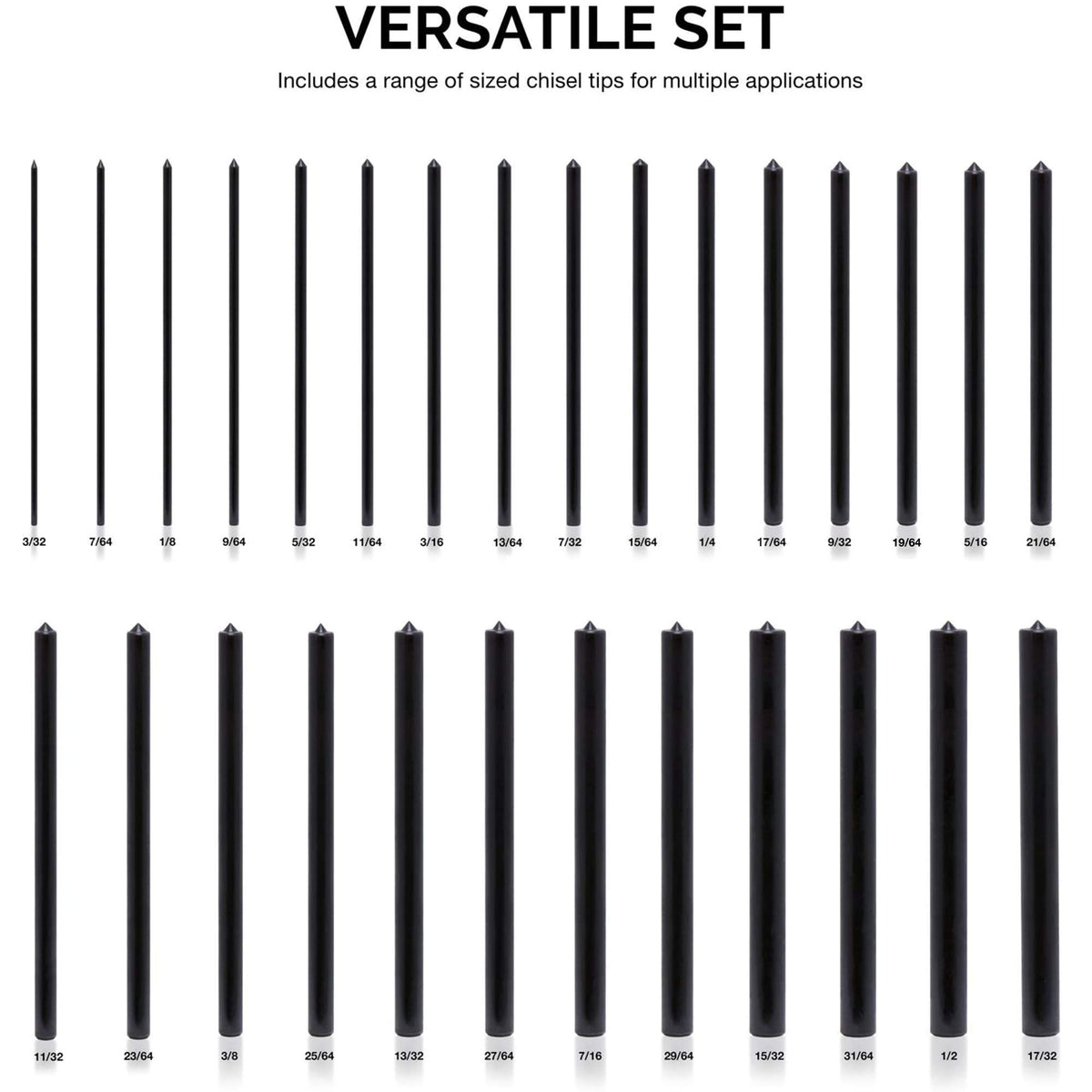 NEIKO 02621A 1/64-inch increments image highlights precise size steps