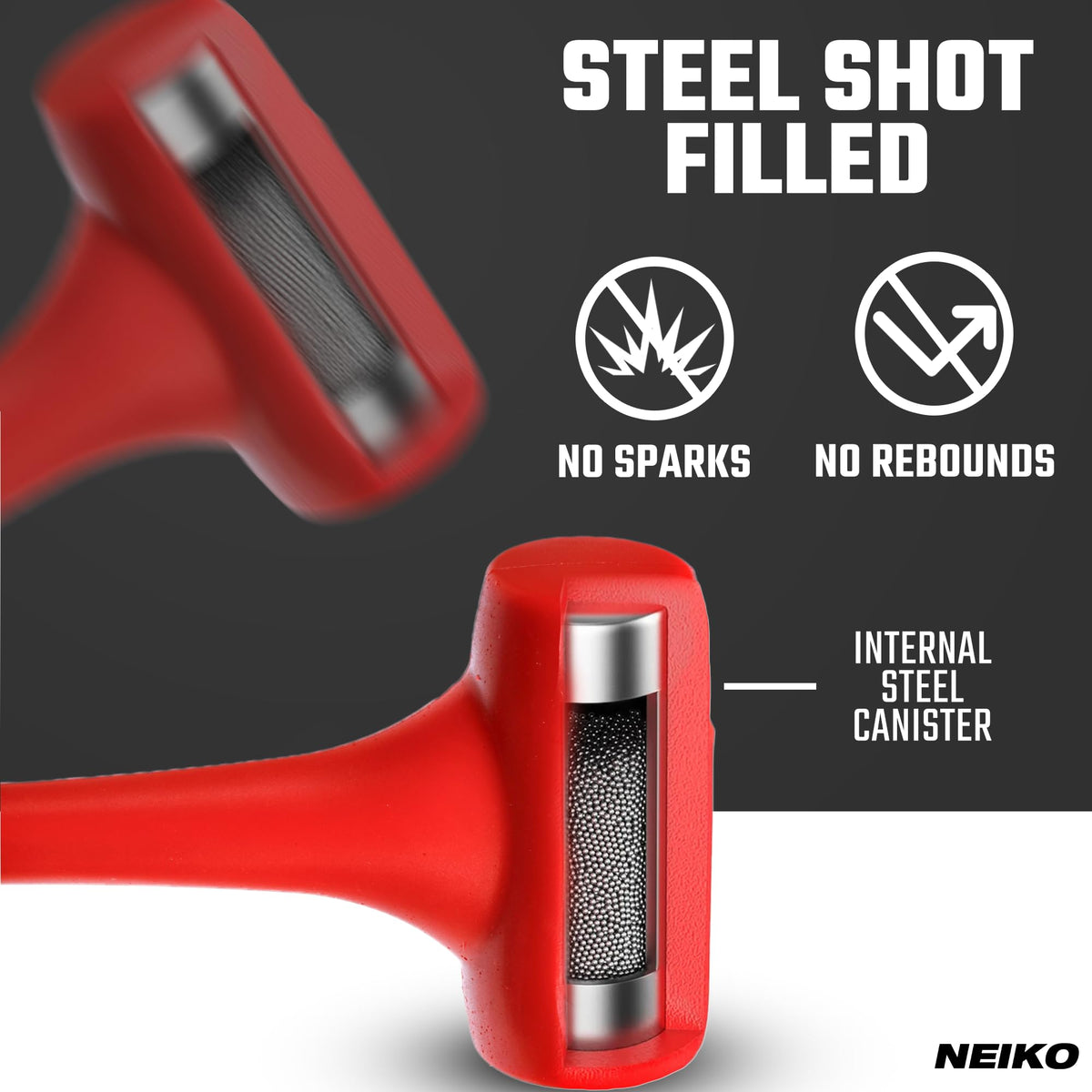 NEIKO 02884B diamond textured ergonomic handle provides non-slip grip.