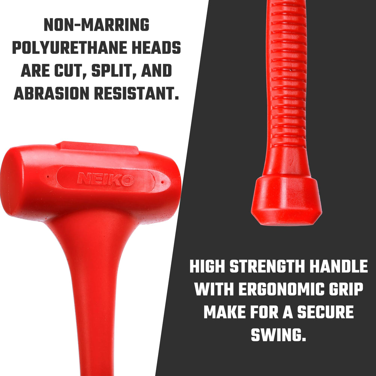 NEIKO 02884B 9-pound head delivers controlled force with fewer strikes.