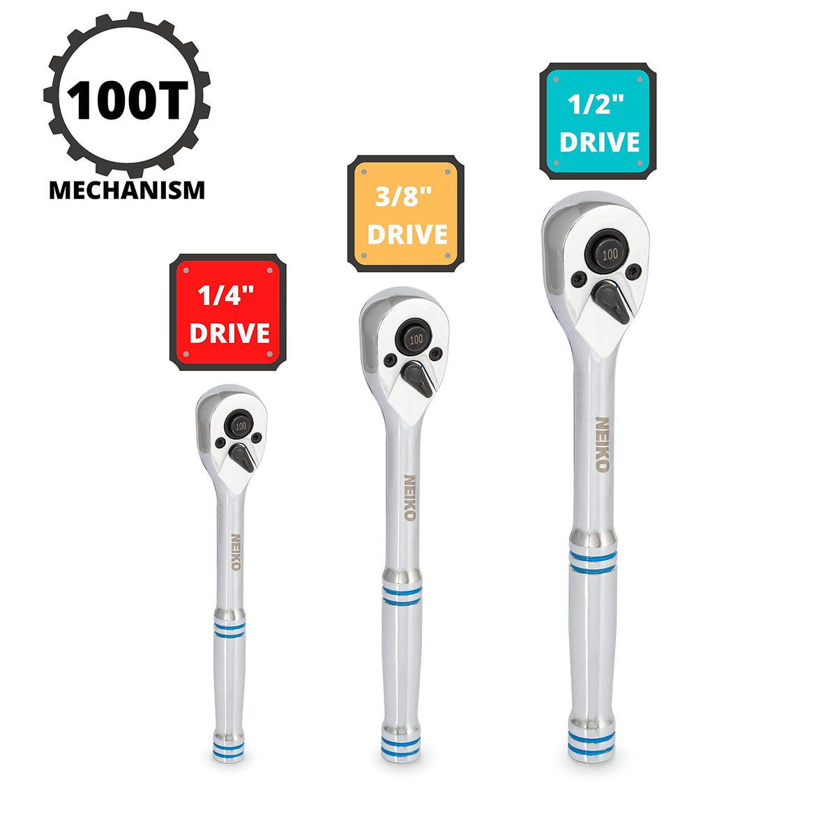 NEIKO 03000A ratchet set 1/2 drive for heavy-duty loosening