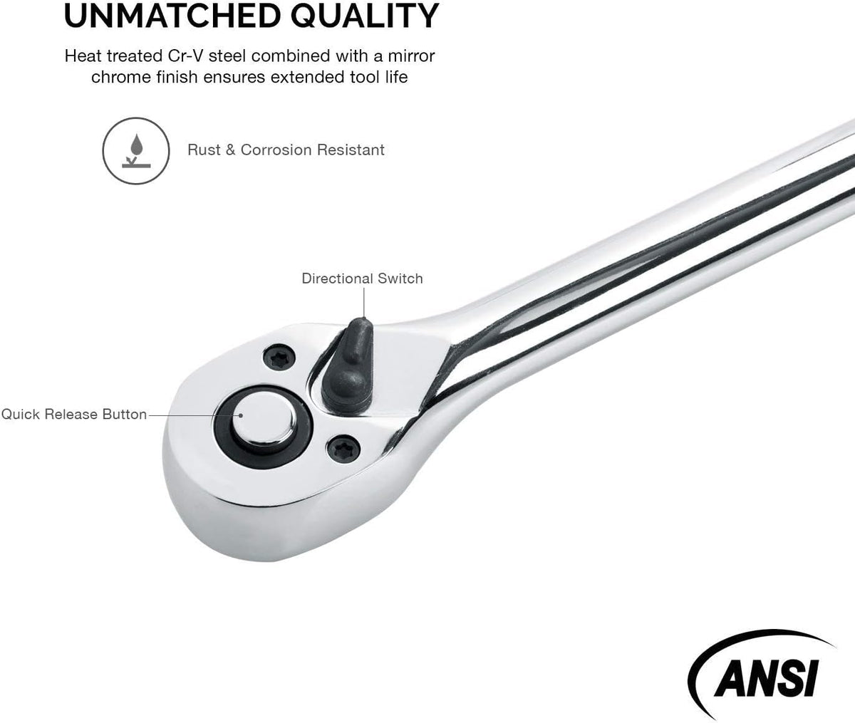 NEIKO 03034A diamond knurled handle for secure grip in tight spaces