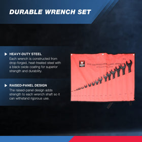 NEIKO 03574A jumbo wrench with offset open end highlighting angled fit for tight spaces.