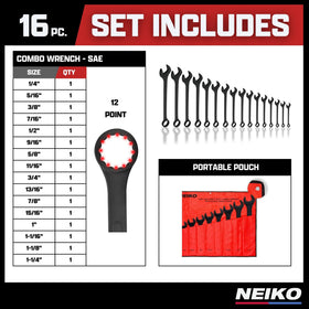 NEIKO 03574A jumbo wrench portable carrying case rolled for toolbox storage.