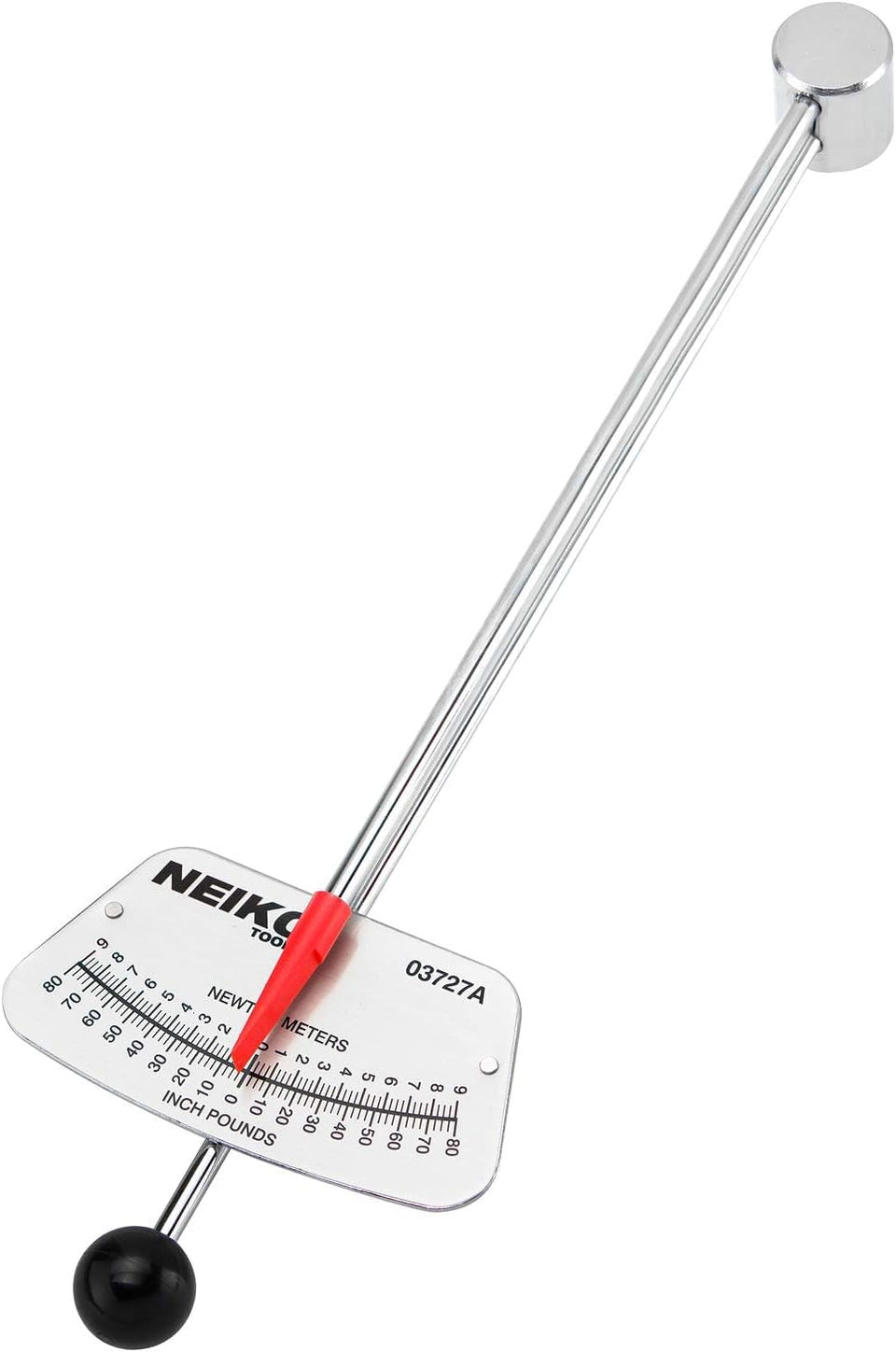 NEIKO 03727A beam torque wrench with reading scale for precise in-lb and Nm measurements.
