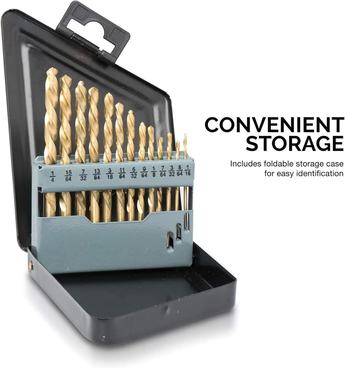 NEIKO 10038A left-hand bits in a metal index case for portability