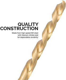 NEIKO 10038A titanium nitride coated high-speed steel bits resist wear