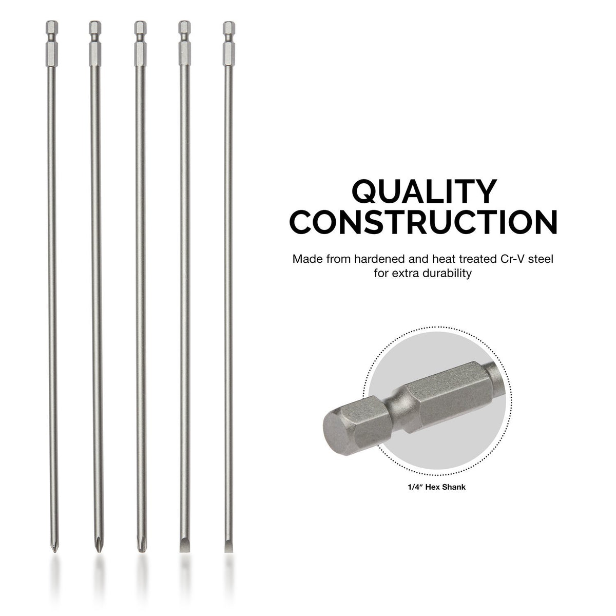 NEIKO 10043A PH2 bit extended length improves leverage