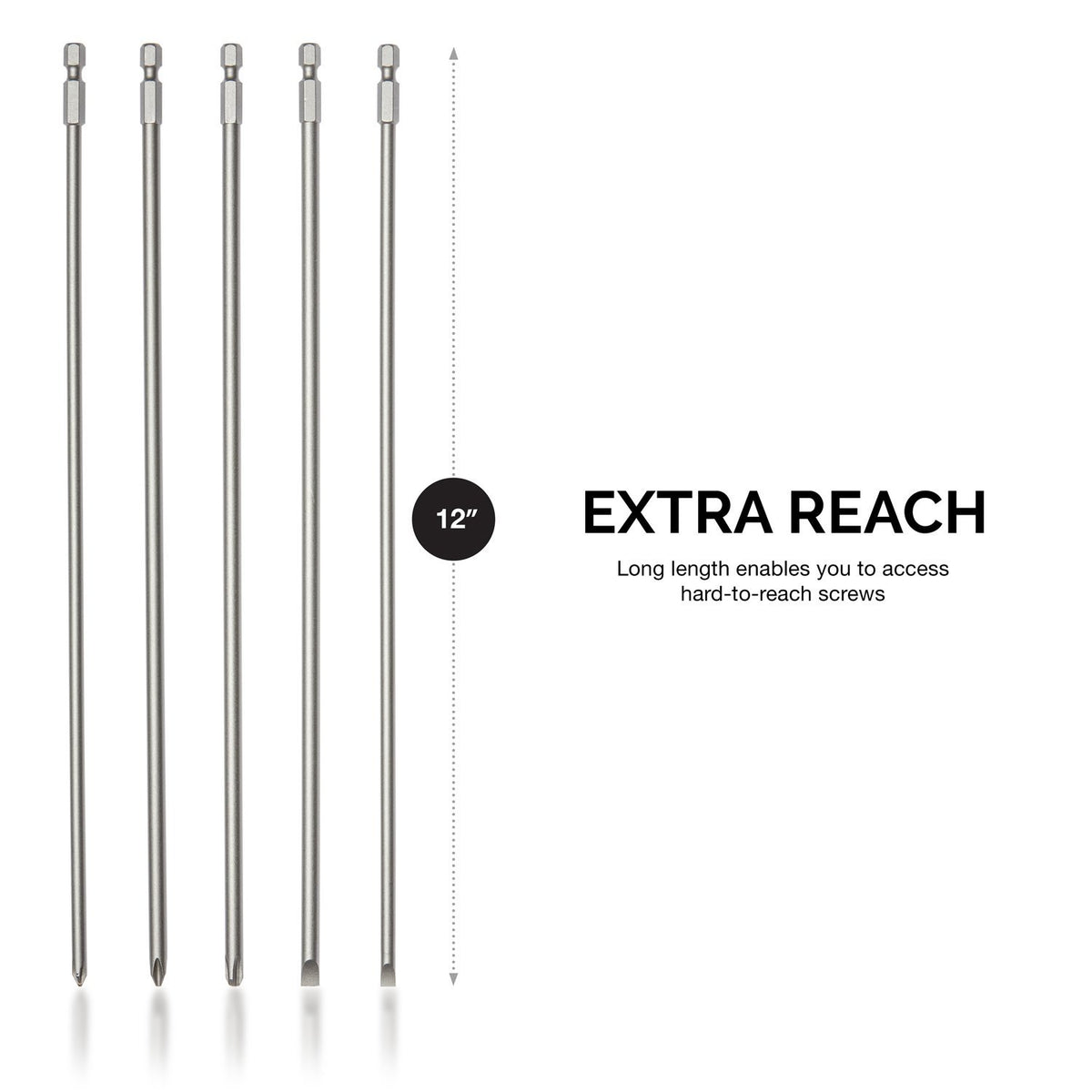 NEIKO 10043A PH3 bit long reach for deep fasteners