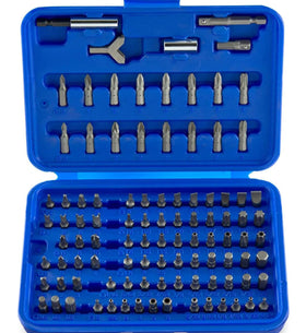 NEIKO 10048A security bit set case opened showing organized bits for quick repairs.