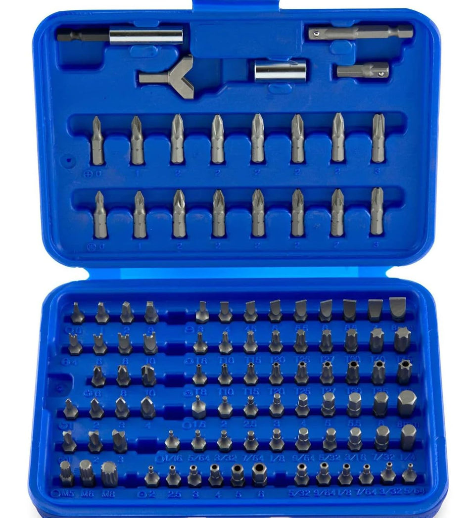 NEIKO 10048A security bit set case opened showing organized bits for quick repairs.