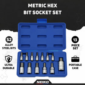 NEIKO chrome mirror finish sockets offering durability and easy cleanup.