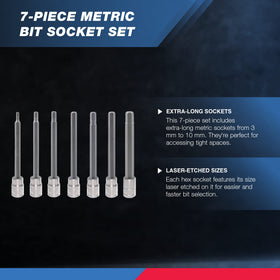 NEIKO 10076A S2 bits with Cr-V sockets deliver durable performance.