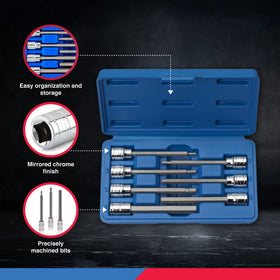 NEIKO 10076A chrome-plated sockets reach tight spaces like European car suspensions.