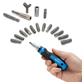 NEIKO 10082A magnetic bit holder keeps bits secure during quick swaps.