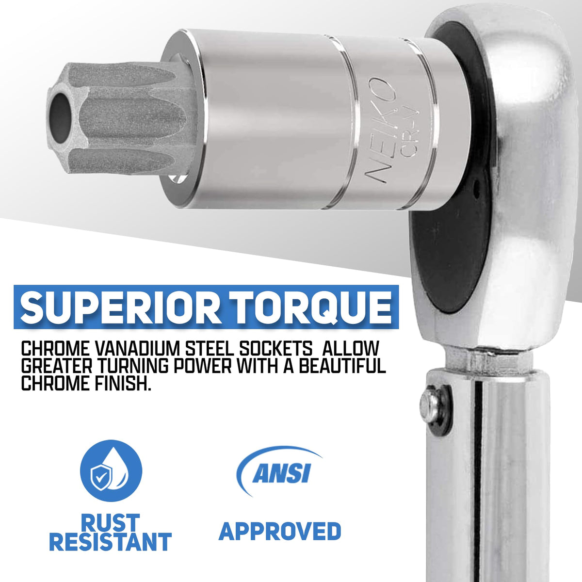 NEIKO 10 IPR torx plus socket ensures precise fit in repairs.