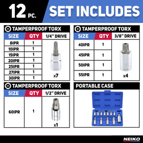 NEIKO 45 IPR torx plus socket on 3-8 inch drive for automotive panels.