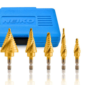 NEIKO 10173A step bit set drilling metal and wood with clear sizes