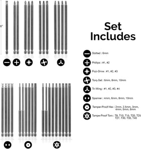 NEIKO 10224A slotted, Phillips, and spanner bits displayed