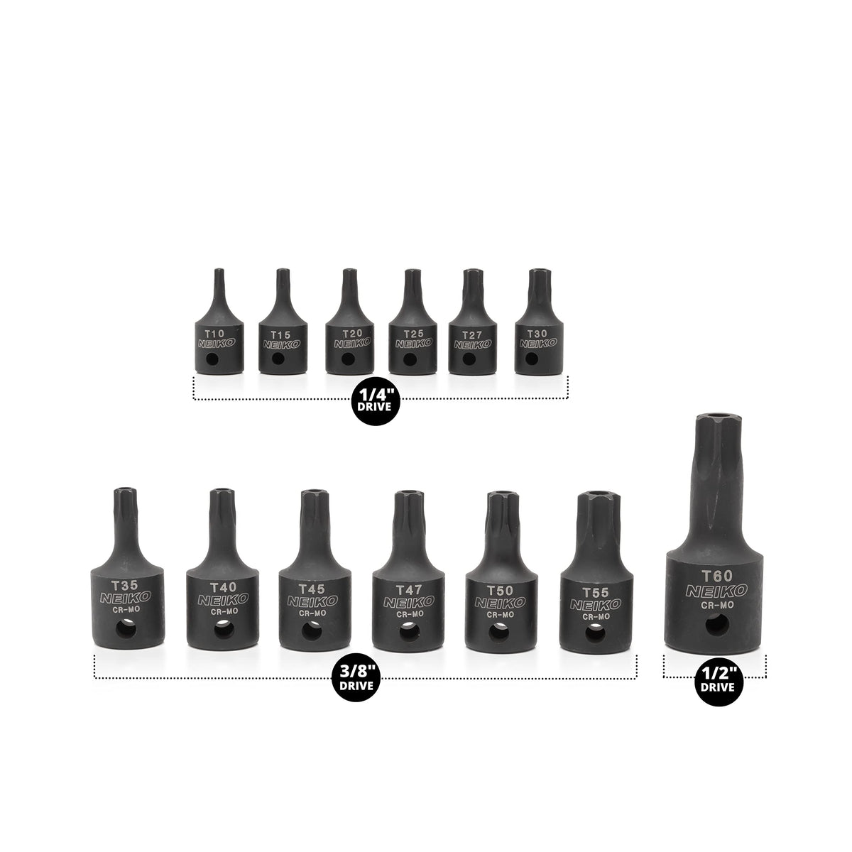 Neiko 10282B chrome molybdenum steel torx bits resist wear and heavy use