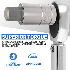 NEIKO 10288A chrome-vanadium large sizes for high-torque applications and durability.