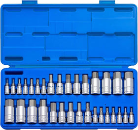 NEIKO 10288A hex-bit socket set in case for easy transport and quick access.
