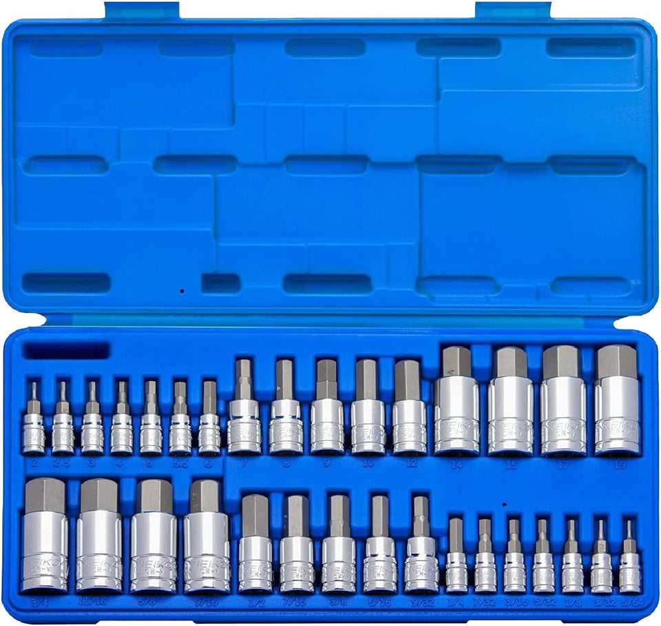 NEIKO 10288A hex-bit socket set in case for easy transport and quick access.