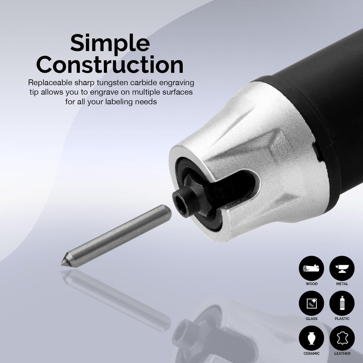 Soft grip handle of NEIKO 10576A for comfortable control during engraving.