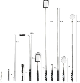 NEIKO 20736A LED flashlight included helps locate dropped parts in dim areas.