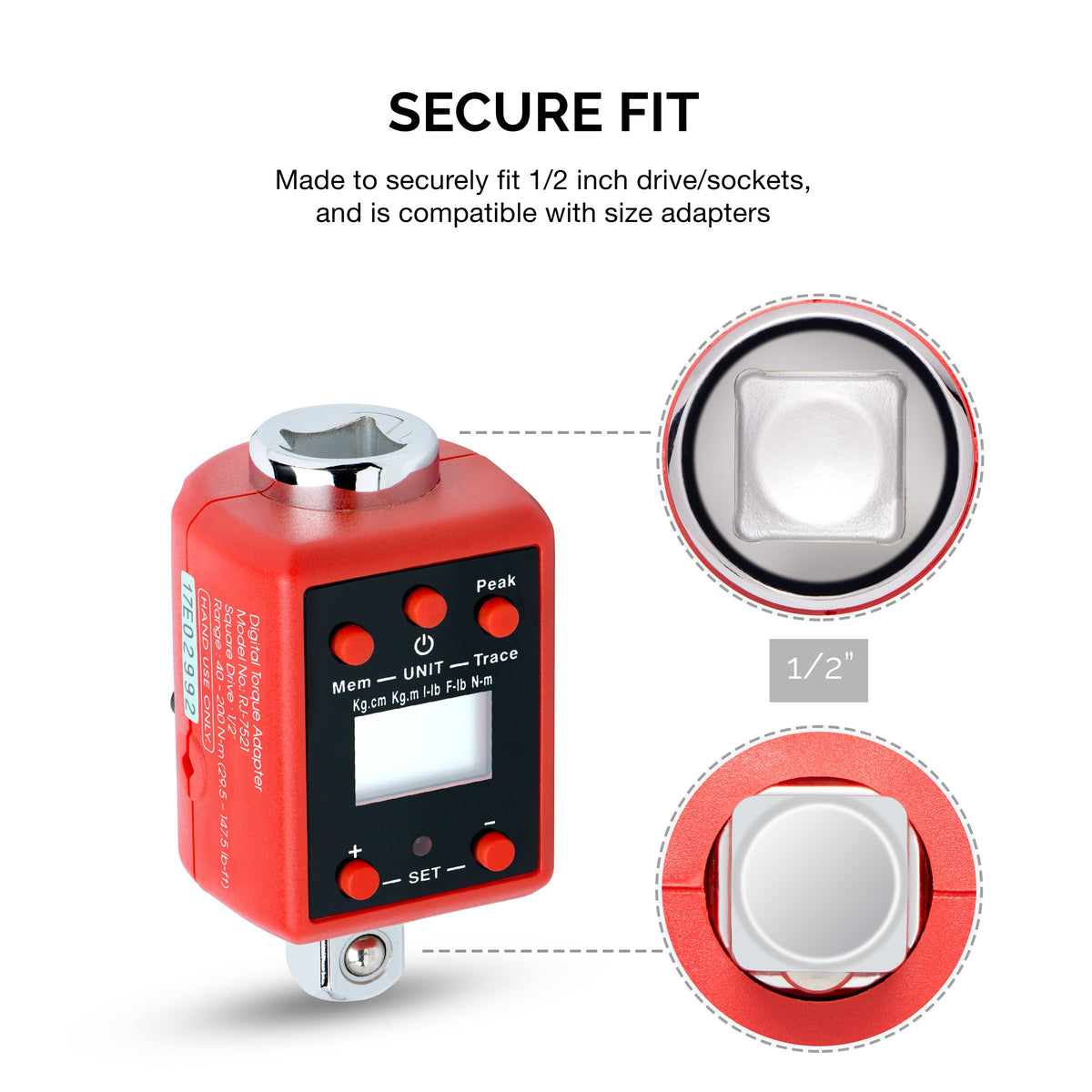NEIKO 20741A with 3 LED indicators signaling torque progress.