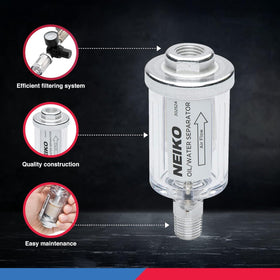 NEIKO 30252A 1/4-inch NPT inlet/outlet fits standard air hoses.