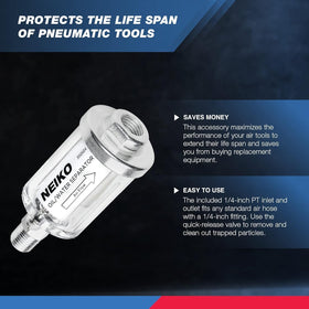 NEIKO 30252A clear design lets you monitor trapped water and dust.