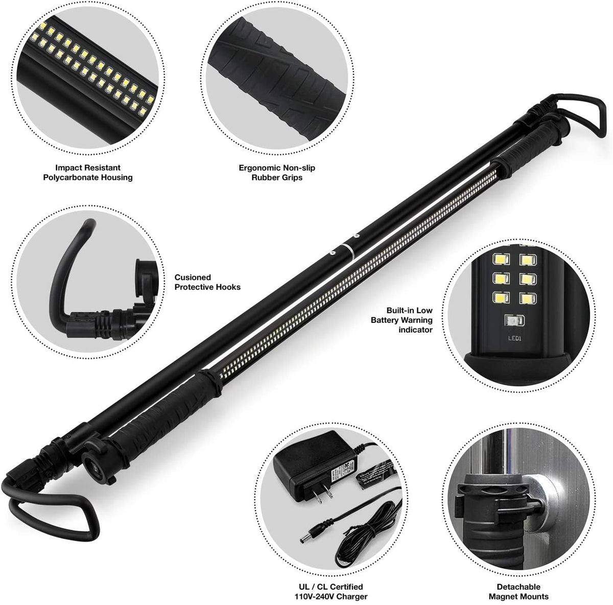 NEIKO 40447A underhood light with foam-end hooks prevents scratches