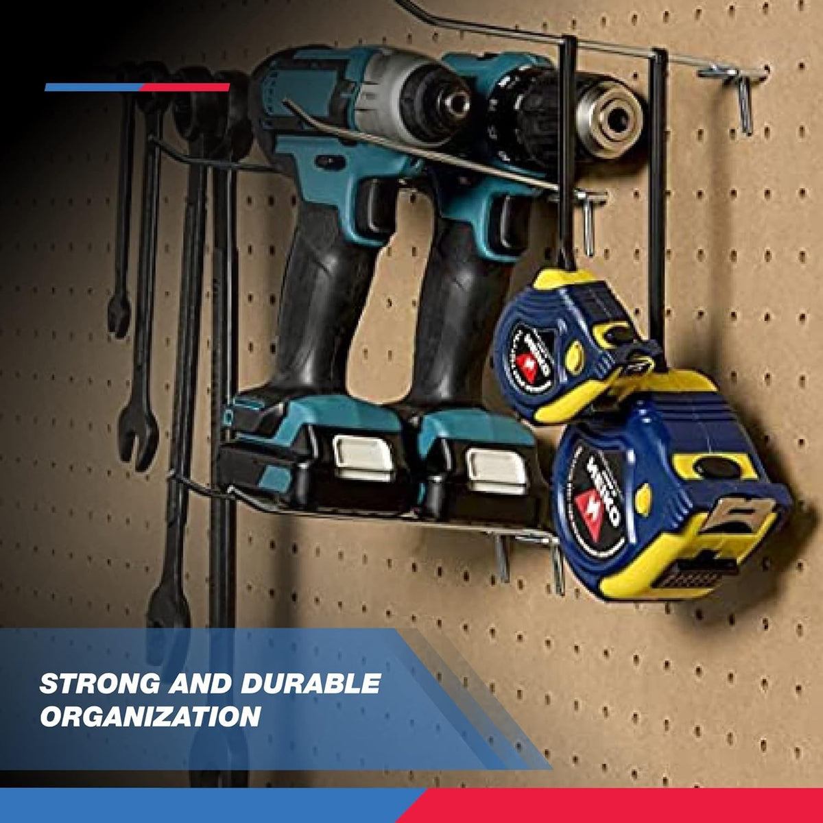 Versatile setup for shop shelves, basements, and craft corners.