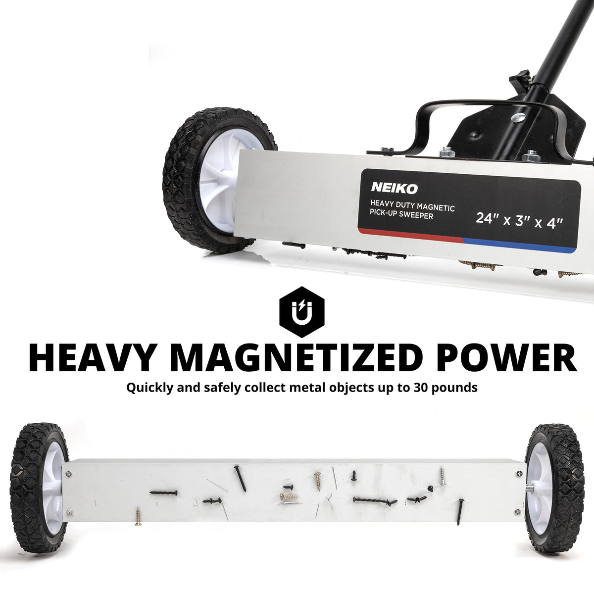 NEIKO 53416A 24 inch magnet area clears floors efficiently