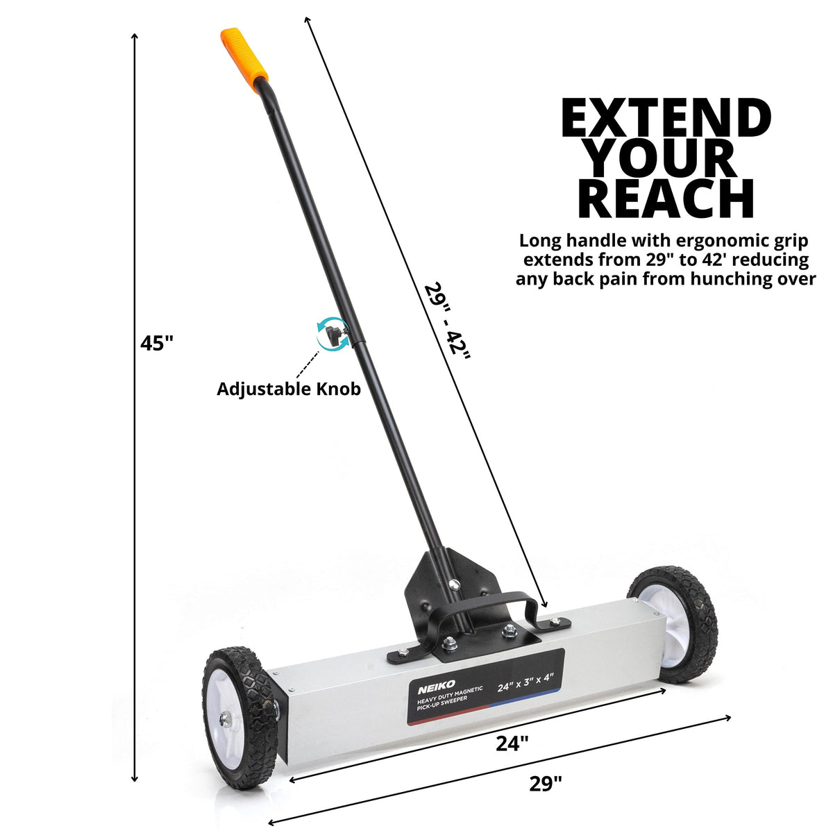 NEIKO 53416A quick release handle enables fast debris disposal