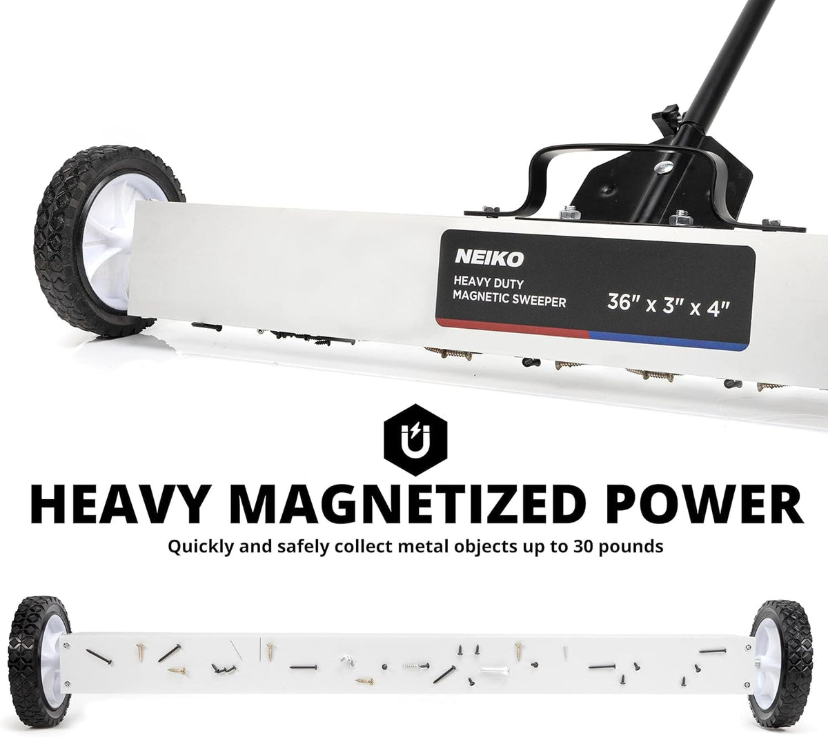 NEIKO 53418A 7-inch tires roll smoothly on multiple surfaces