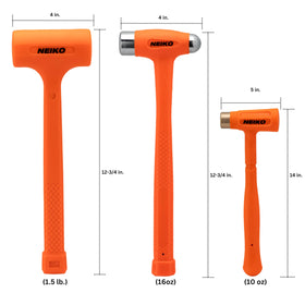 NEIKO brass-cap dead blow hammer 12 oz for non-marring, precise impacts