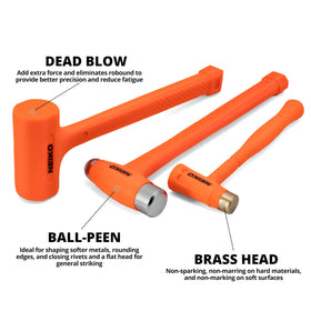 NEIKO high-visibility hammer helps locate tools quickly in a busy shop