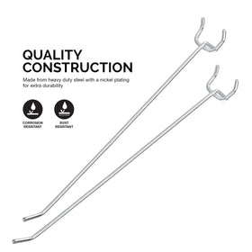 NEIKO pegboard hook organizer kit 8 inch hooks for versatile garage organization.