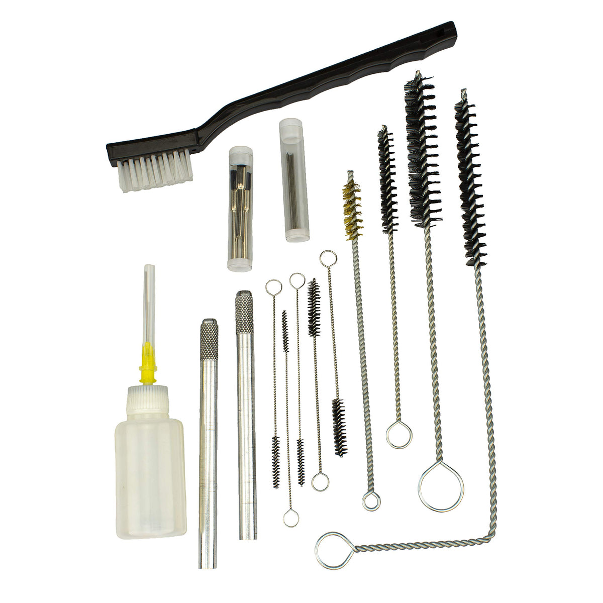 NEIKO Tooluxe 31209L wire brushes reach tight gaps for thorough cleaning.