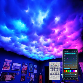 Neisouf USB 3D cotton thundercloud light glows softly for a dreamy ceiling accent.