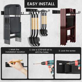 Neiteli folding chair rack 2-pack showcases versatile organization in workspace